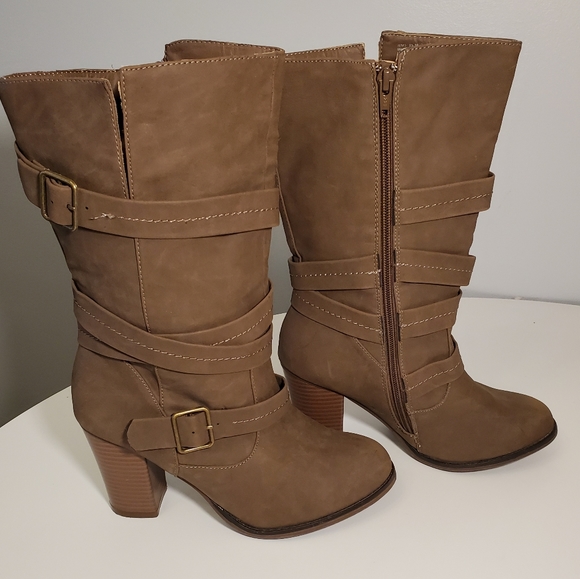 Apt. 9 Shoes - APT. 9 Brand Tan/Taupe Heel Boots Sz 8.5
